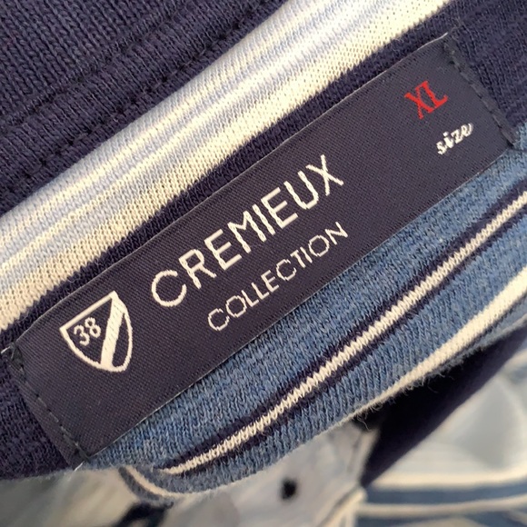 CREMIEUX NWT MEN’S BLUE WHITE STRIPED POLO SIZE XL - Picture 5 of 6